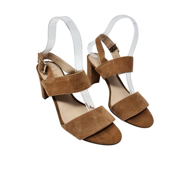 Franco Sarto Leather Feminine High Heels Rumi Sandals Tan Brown Size 6.5 M - Picture 2 of 10